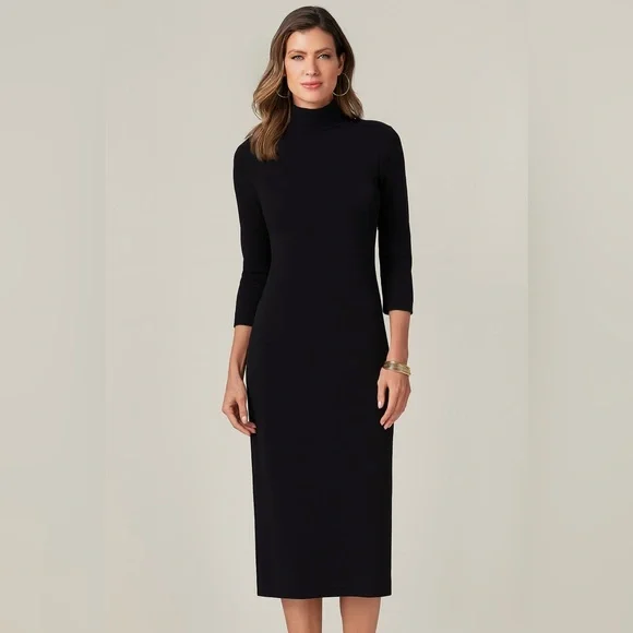 Boston Proper Black Long Sleeve Dress - Picture 1 of 12